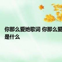 你那么爱她歌词 你那么爱她歌词是什么