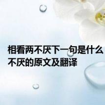 相看两不厌下一句是什么 相看两不厌的原文及翻译