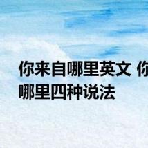 你来自哪里英文 你来自哪里四种说法