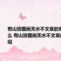 有山皆图画无水不文章的意思是什么 有山皆图画无水不文章的意思介绍