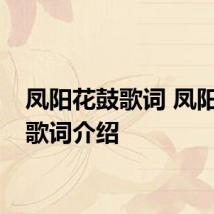 凤阳花鼓歌词 凤阳花鼓歌词介绍