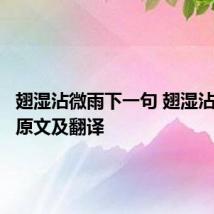 翅湿沾微雨下一句 翅湿沾微雨的原文及翻译