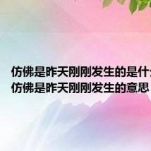 仿佛是昨天刚刚发生的是什么意思 仿佛是昨天刚刚发生的意思