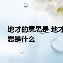 地才的意思是 地才的意思是什么