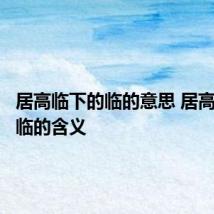居高临下的临的意思 居高临下的临的含义