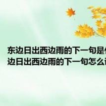 东边日出西边雨的下一句是什么 东边日出西边雨的下一句怎么说的