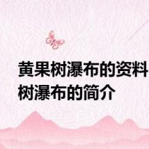 黄果树瀑布的资料 黄果树瀑布的简介