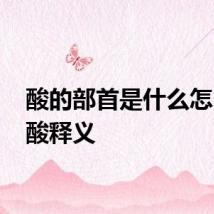 酸的部首是什么怎么读 酸释义