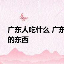 广东人吃什么 广东人吃的东西