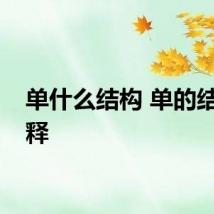 单什么结构 单的结构解释
