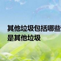 其他垃圾包括哪些 什么是其他垃圾