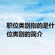职位类别指的是什么 职位类别的简介