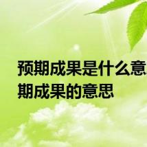 预期成果是什么意思 预期成果的意思