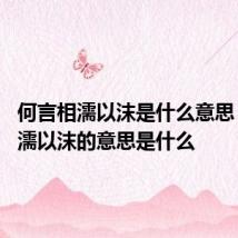 何言相濡以沫是什么意思 何言相濡以沫的意思是什么