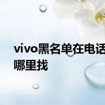 vivo黑名单在电话手机哪里找