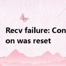 Recv failure: Connection was reset