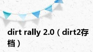dirt rally 2.0（dirt2存档）