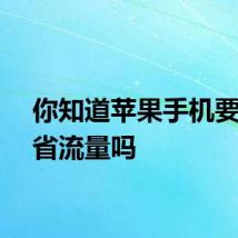 你知道苹果手机要如何省流量吗