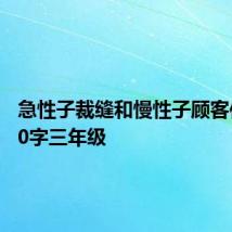 急性子裁缝和慢性子顾客作文300字三年级