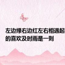 左边绿右边红左右相遇起凉风绿的喜欢及时雨是一则