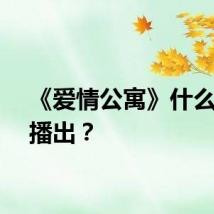 《爱情公寓》什么时候播出？