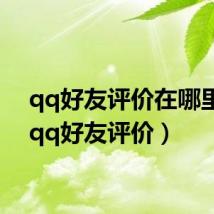 qq好友评价在哪里看(qq好友评价)