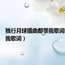 独行月球插曲都怪我歌词(都怪我歌词)