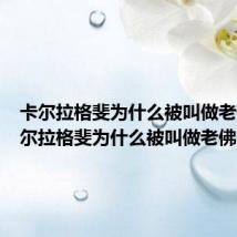卡尔拉格斐为什么被叫做老佛（卡尔拉格斐为什么被叫做老佛爷）