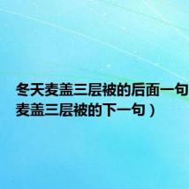 冬天麦盖三层被的后面一句（冬天麦盖三层被的下一句）