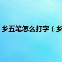 乡五笔怎么打字（乡五）