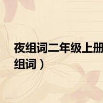 夜组词二年级上册（夜组词）