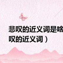 悲叹的近义词是啥（悲叹的近义词）