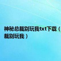 神秘总裁别玩我txt下载（神秘总裁别玩我）