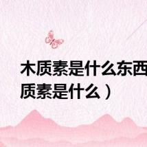 木质素是什么东西（木质素是什么）