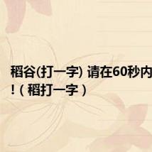 稻谷(打一字) 请在60秒内作答哦!（稻打一字）