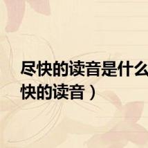 尽快的读音是什么（尽快的读音）