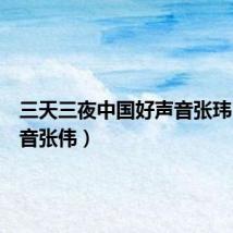 三天三夜中国好声音张玮(好声音张伟)