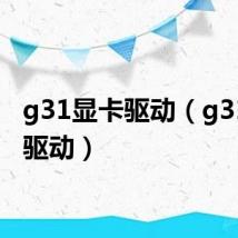 g31显卡驱动(g31显卡驱动)