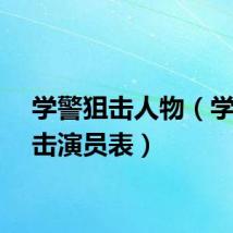 学警狙击人物（学警狙击演员表）