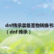 dnf传承装备圣物转换书怎么用(dnf 传承)