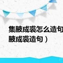 集腋成裘怎么造句（集腋成裘造句）