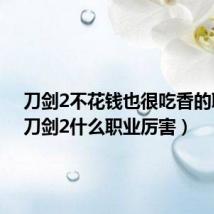 刀剑2不花钱也很吃香的职业(刀剑2什么职业厉害)