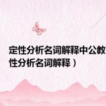 定性分析名词解释中公教育（定性分析名词解释）
