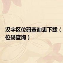 汉字区位码查询表下载（汉字区位码查询）