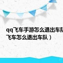 qq飞车手游怎么退出车队(qq飞车怎么退出车队)