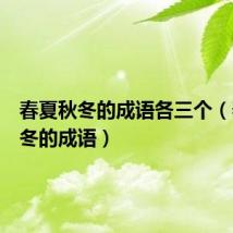春夏秋冬的成语各三个(春夏秋冬的成语)