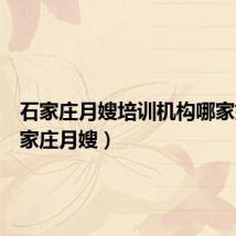 石家庄月嫂培训机构哪家好(石家庄月嫂)