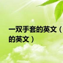 一双手套的英文(手套的英文)