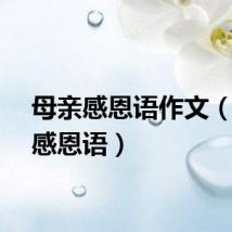 母亲感恩语作文（母亲感恩语）