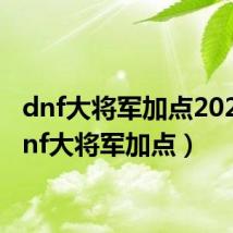 dnf大将军加点2022（dnf大将军加点）